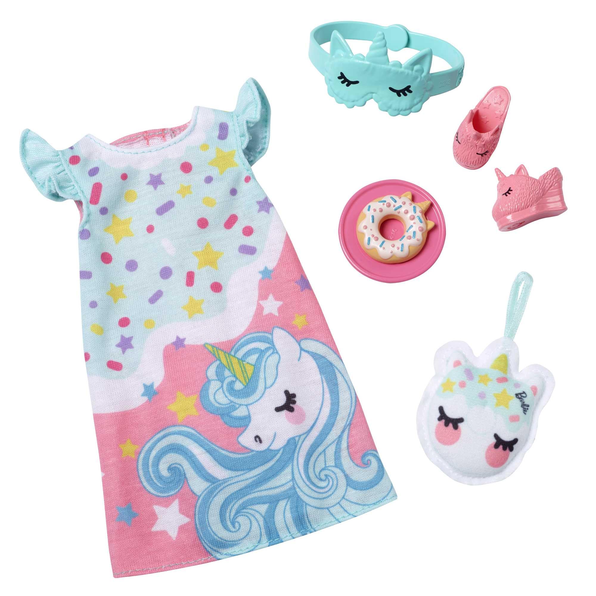 Barbie Clothes, Preschool Toys, My First Fashion Pack, Pajamas and Slippers, Easy Dress-Up Play, Bedtime Accessories