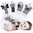 BABY K Baby Rattle Socks & Wrist Toys (Set E) - Newborn Toys for Baby Boy or Girl - Brain Development Infant Toys - Hand and Foot Rattles Suitable for 0-6, 6-12 Months Babies - Newborn Christmas Gifts