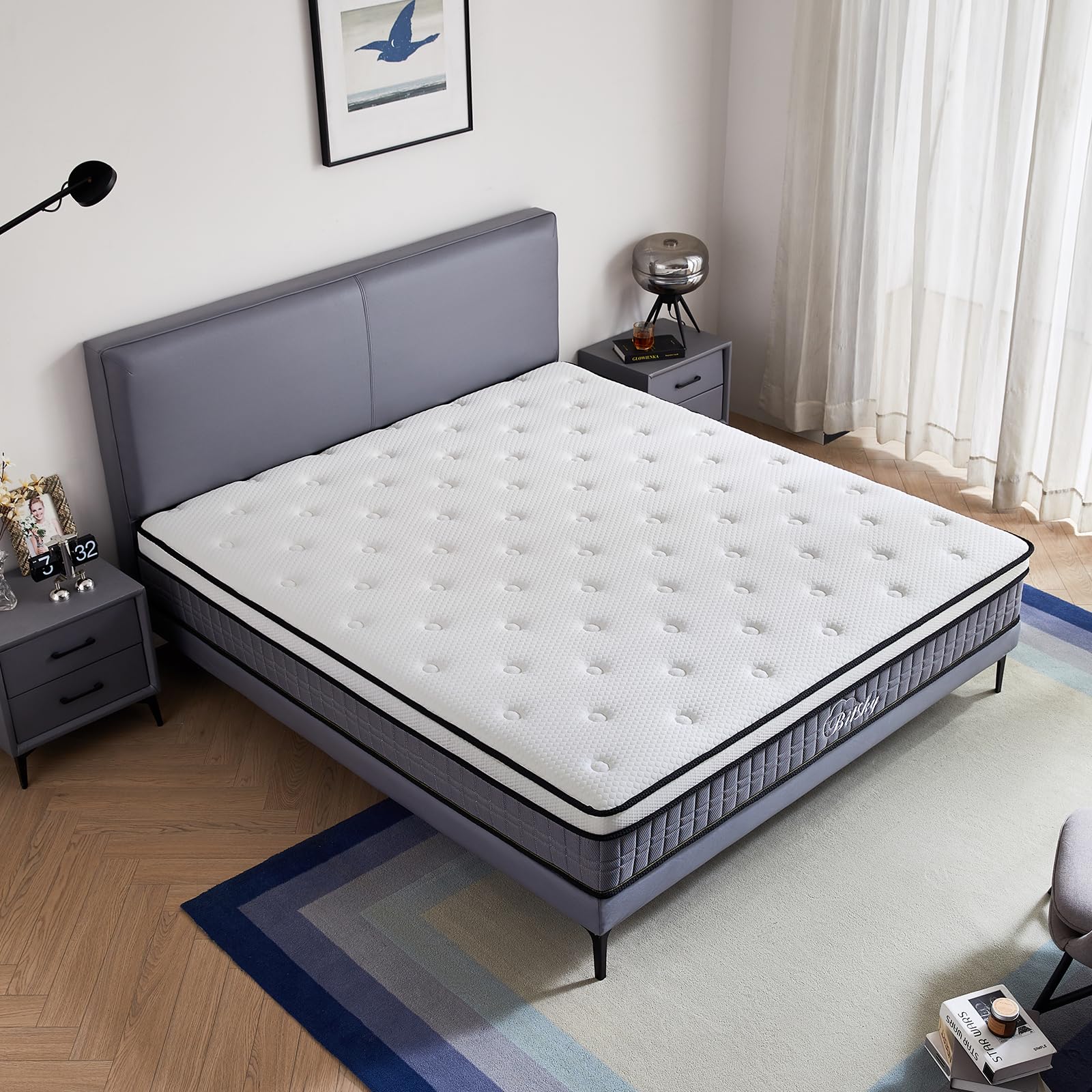 Photo 1 of Bitsky Full Size Mattress, 12 inches Gel Memory Foam Hybrid Mattress in a Box, Pocket Springs, Medium Firm, Pressure Relief & Motion Isolation, 365 Nights Trial, CertiPUR US Certified