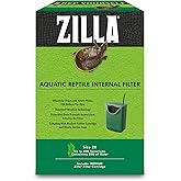 Zilla Aquatic Reptile Internal Filter for Turtles and Amphibians, Medium | Aquarium filter with carbon filter cartridge, protective grate, suction cup setup, supports beneficial bacteria
