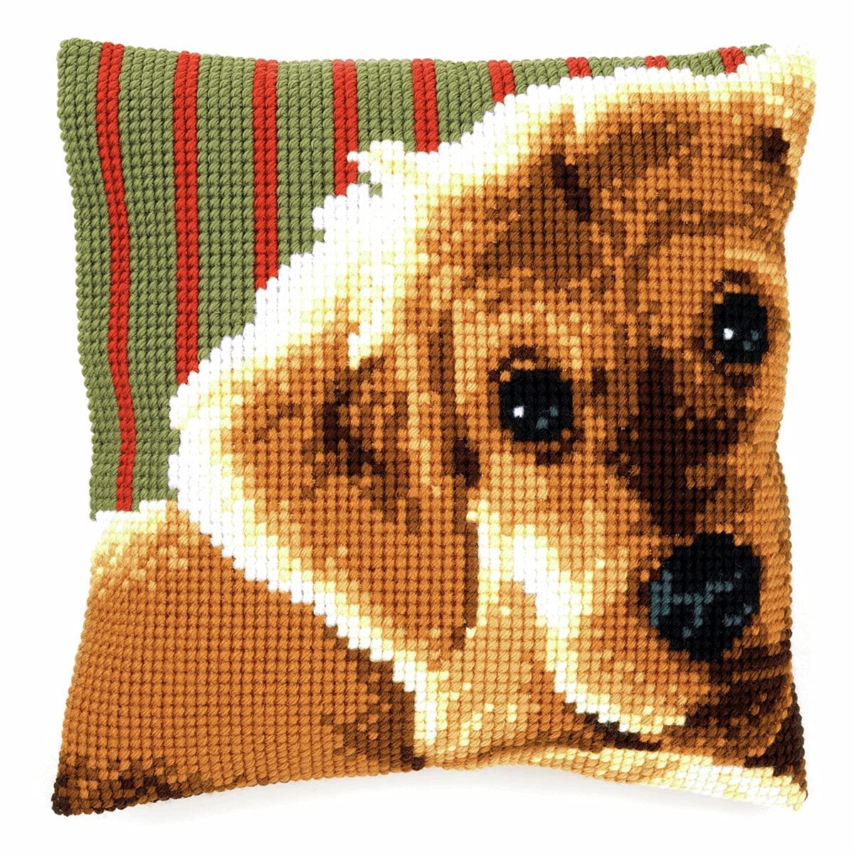 Vervaco Cross Stitch Cushion Dog, Cotton Blend, Assorted, 32.6 x 5 x 32 cm — image 1