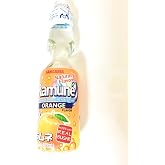 Sangaria Ramune Japanese Carbonated Soft Drink Orange Flavor 6 Pack (6.76Fl.Oz)