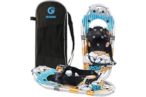G2 GO2GETHER G2 16 Inch Kids Snowshoes, Snow Baskets, Storage Bag, Fast Ratchet Binding Design, for Child Youth Boys and Girls, Blue&Orange Avaliable