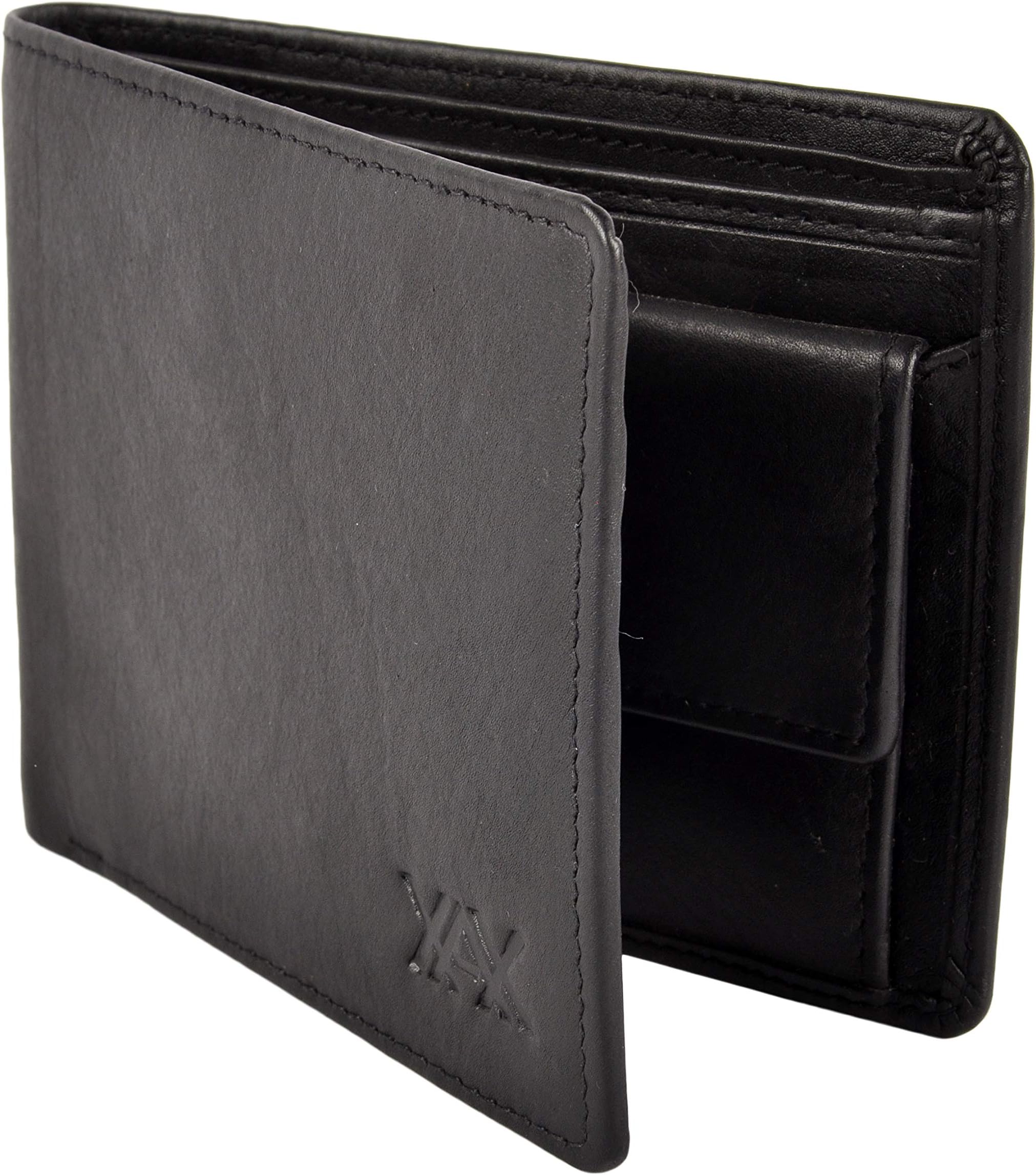 XAX Genuine Leather Men's Slim Black Wallet