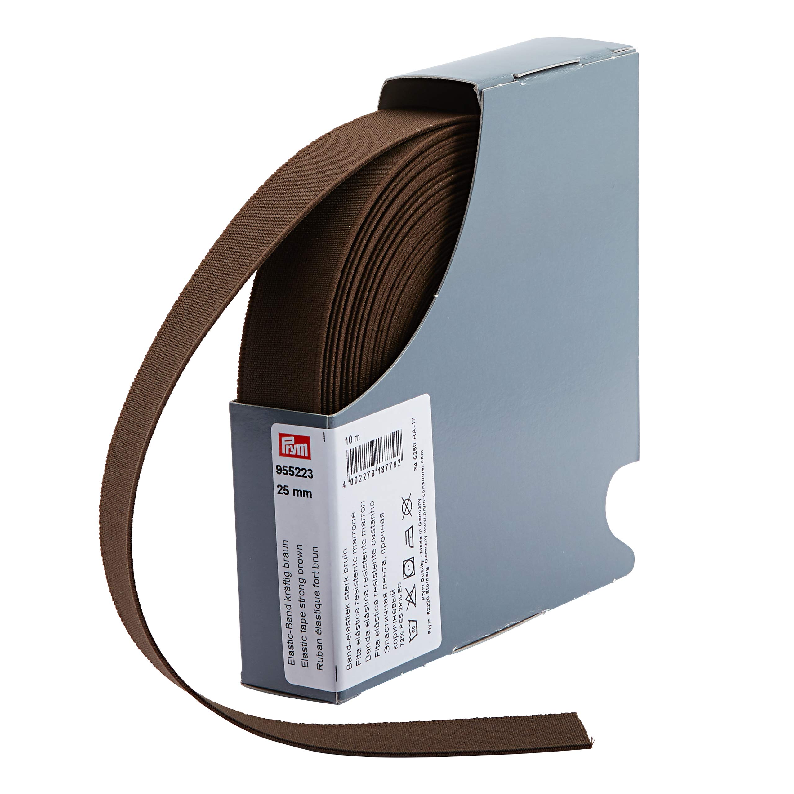 Prym Elastic Band Strong 25 mm Brown, 72% Polyester, 28% ED