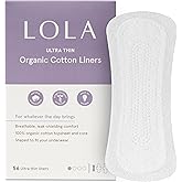 LOLA Ultra-Thin Cotton Panty Liners for Women - Hypoallergenic Panty Liners & Daily Light Pads - Unscented Organic Pads for Women - Pack of 56, 6.5 in