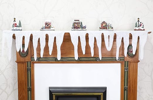 Amazon Com 2m Glitter Icicle Snow Fringe Perfect For Fireplaces