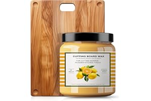 LIIZOUSUDA Premium Cutting Board Finish Wax - Natural Beeswax and Carnauba Wax - Improved with Lemon & Orange Oils - Beeswax Wood Polish - for Wood Butcher Blocks, Wooden Bowls - Wood Conditioner - 3.5oz