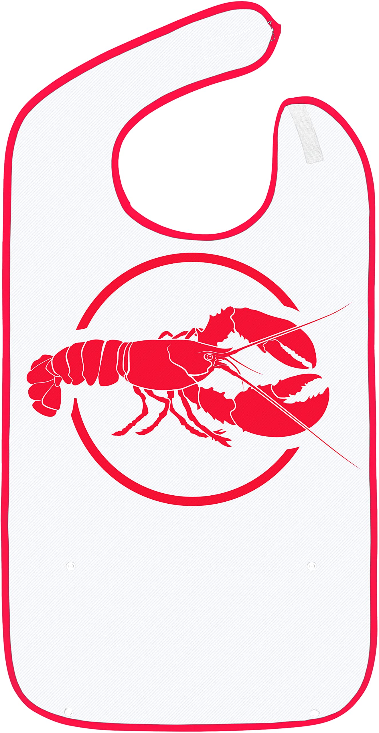 Adult Bibs for Eating: Reusable Adult Size Bib for Men and Women - Washable Clothing Protector with Crumb Catcher Pocket - Lobster Dinner Edition