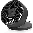 ARCTIC Summair - Foldable USB Table Fan, USB-A Connection, Stroller Fan with 120 mm Connection Cable, Stepless Adjustable Desk Fan 600–2800 RPM - Black