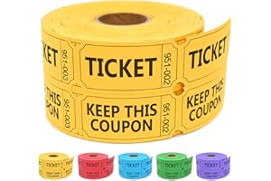 ESSENTIAL 500 Raffle Tickets Double Roll, Yellow Raffle Tickets Roll with Name and Phone Number, for Raffle, Events, Classroom, Entry, Class Reward & Door Prize (Yellow)