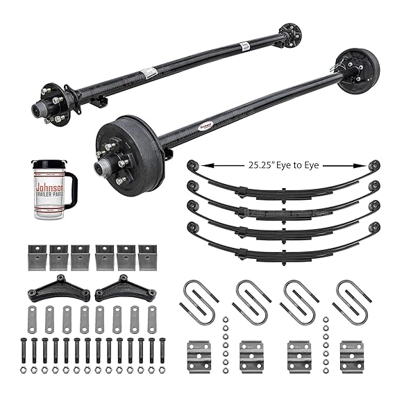 Rockwell American Tandem 3,500 lb Trailer Axle Running Gear Set w/Hanger Kit (73