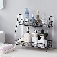 EKNITEY Spice Rack Organizer for Countertop, 2 Tier Bathroom Shelf, Desktop Makeup Organizer, Small Storage Rack for…