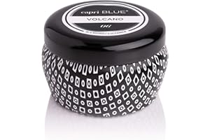 Capri Blue Scented Candle with Mini Tin Candle Holder - Luxury Aromatherapy Candle - 3 Oz - Volcano - Black