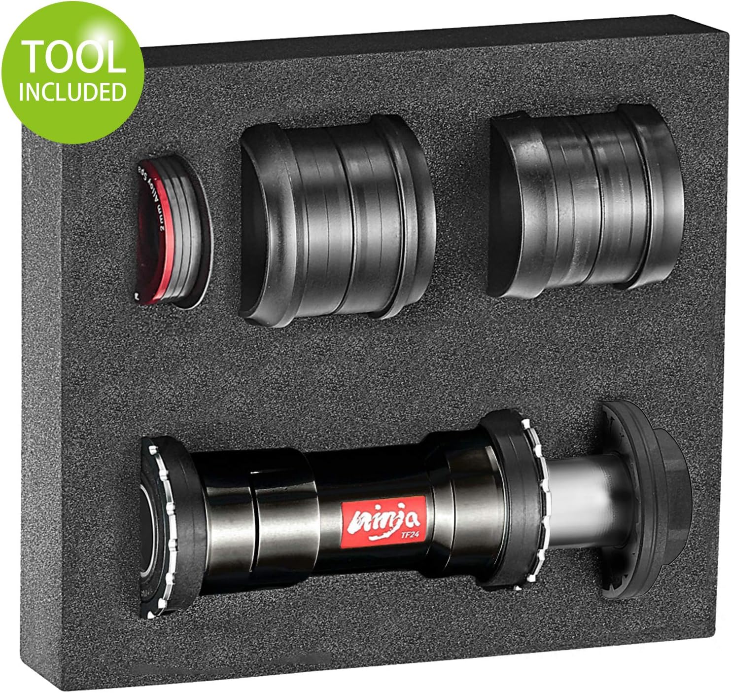 Token 2020 Threaded-Press Fit Bottom Bracket for BB86/BB92/BB30/PF30 Frame to Shimano 24mm Crank for MTB/Road Bike, Ninja 5in1 BB (Including Durable Tool)