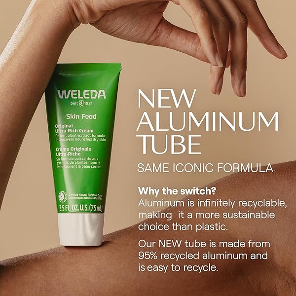 WELEDA SKIN FOOD ORIGINAL ULTRA-RICH BODY CREAM 2.5 FLUID OUNCE, PLANT RICH HYDRATING MOISTURIZER WITH PANSY, CHAMOMILE AND CALENDULA