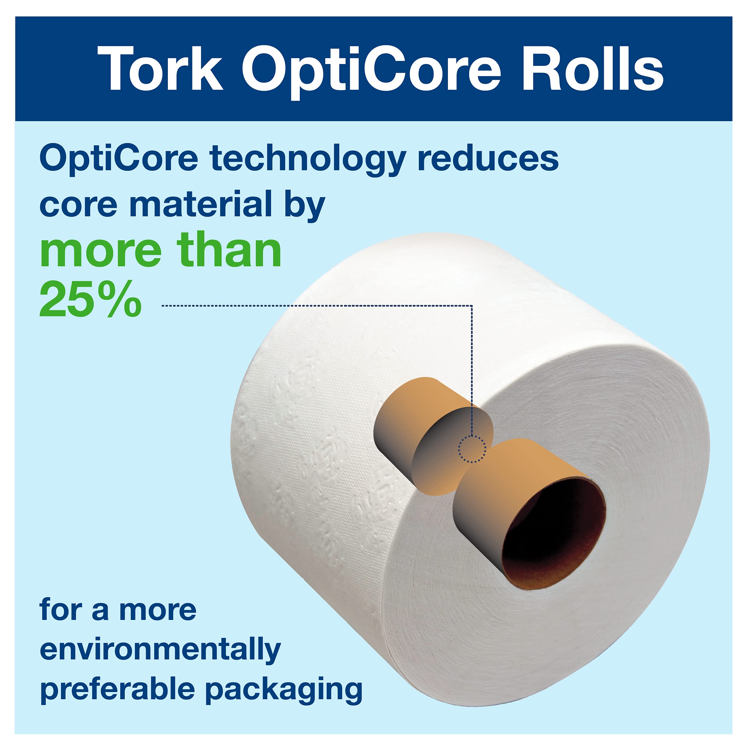 Tork OptiCore Midsize Toilet Paper Roll White T11, Universal, 2ply