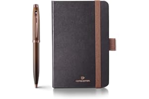 Sheaffer 100 Gift Set 9374 Coffee Edition Ballpoint Pen with Regal Brown PVD Trims and Small Notebook - Matt Brown