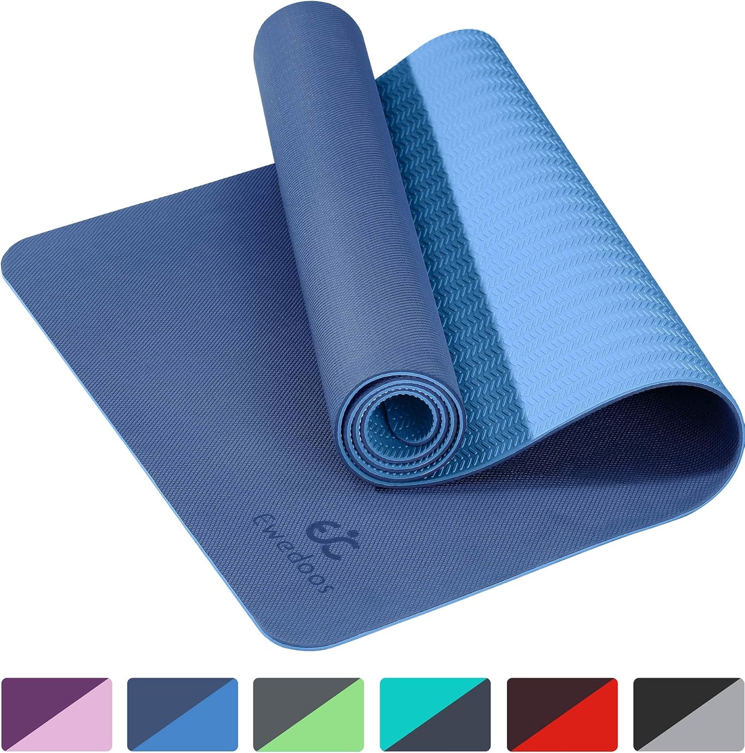 Ewedoos Yoga Mat Non Slip TPE Yoga Mats Exercise Mat Eco Friendly