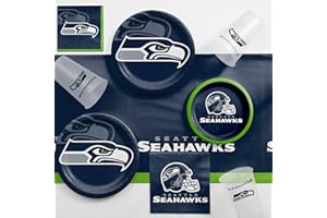 CREATIVE CONVERTING Seattle Seahawks Game Day Party Supplies Kit, Serves 8
