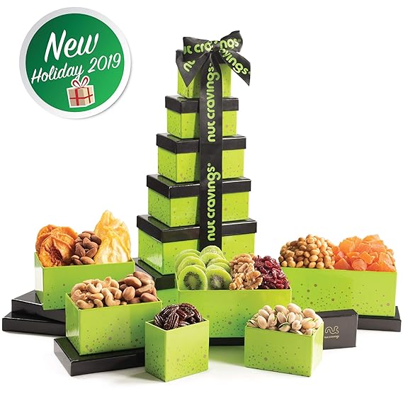 Holiday Nut and Fruit Gift Tower Gourmet