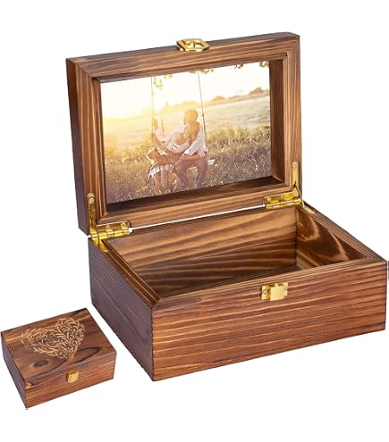 Amazon.com: EVA murmure Larger Wooden Memory Keepsake Boxes With