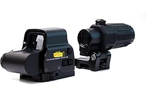 Bravary 558 G33/558 G43/558 G45 Red & Green Dot Holographic Reflex Sight Scope with G33 G43 3X /G45 5X Magnifier Combo Built-in Flip QD Mount