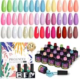 Phoenixy Gel Nail Polish Set 21 Colors 7ml Base Top Matte Gloss Top Coat