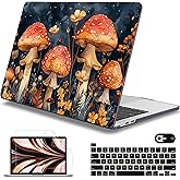Mektron for MacBook Pro 13-inch Case 2022 2021 2020 Release A2338 M2 M1 A2289 A2251, Printed Plastic Hard Shell Cover for New MacBook Pro 13.3-inch Touch Bar Fits Touch ID,Mushrooms