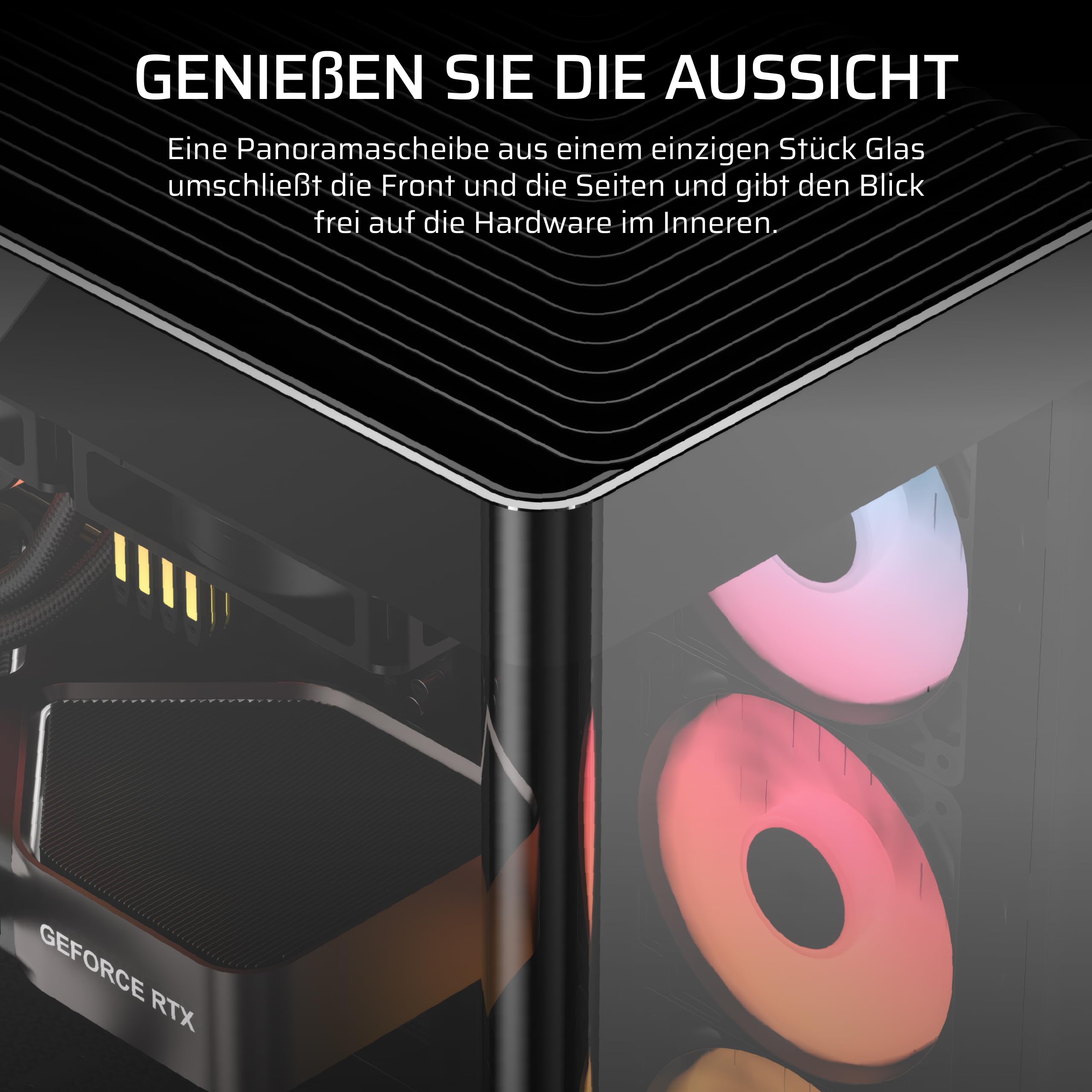 CORSAIR Frame 4500X RS-R ARGB Panoramaglas Mid-Tower-PC-Gehäuse – InfiniRail Lüftermontagesystem, Passend für Zwei 360 mm Radiatoren, GPU Anti-Sag, Enthält 3X RS120R RGB LINK Lüfter – Schwarz 3