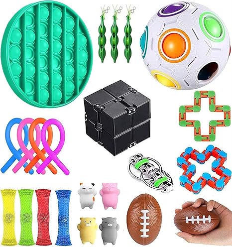 Amazon Co Jp ポップイットフィジェット感覚おもちゃセット安い 22パックストレスおもちゃ パックボックス自閉症adhd用 シンプルディンプル キューブ 大理石メッシュストレスリリーフと子供大人のための抗不安ハンドおもちゃ おもちゃ