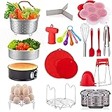 22 Pcs Accessories for Instant Pot 6 8 Qt, YIHONG Pressure Cooker Accessories Set,2 Steamer Baskets,7 Inch Springform Pan,Sta