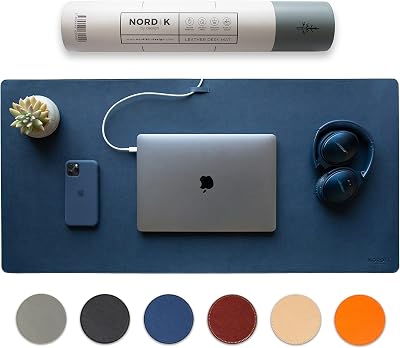 Nordik By Design Nordik Leather Desk Mat Midnight Blue 89x43 cm