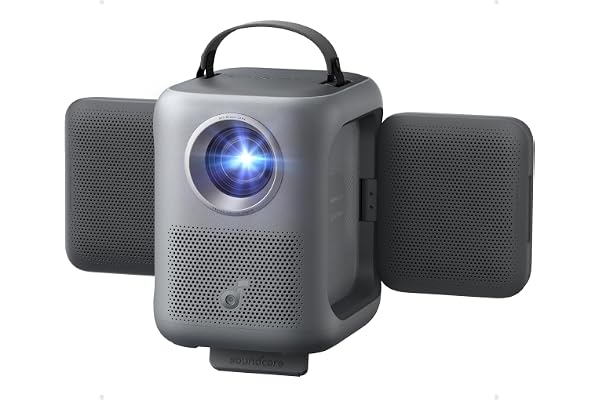 soundcore Nebula P1i Portable Projector with Flippable Speaker | Google TV, Wi-Fi, Bluetooth, Autofocus and Auto Keystone, All-Glass Lens, 4K Support, 380 ANSI Lumens, 20W Dolby Audio, 1080p
