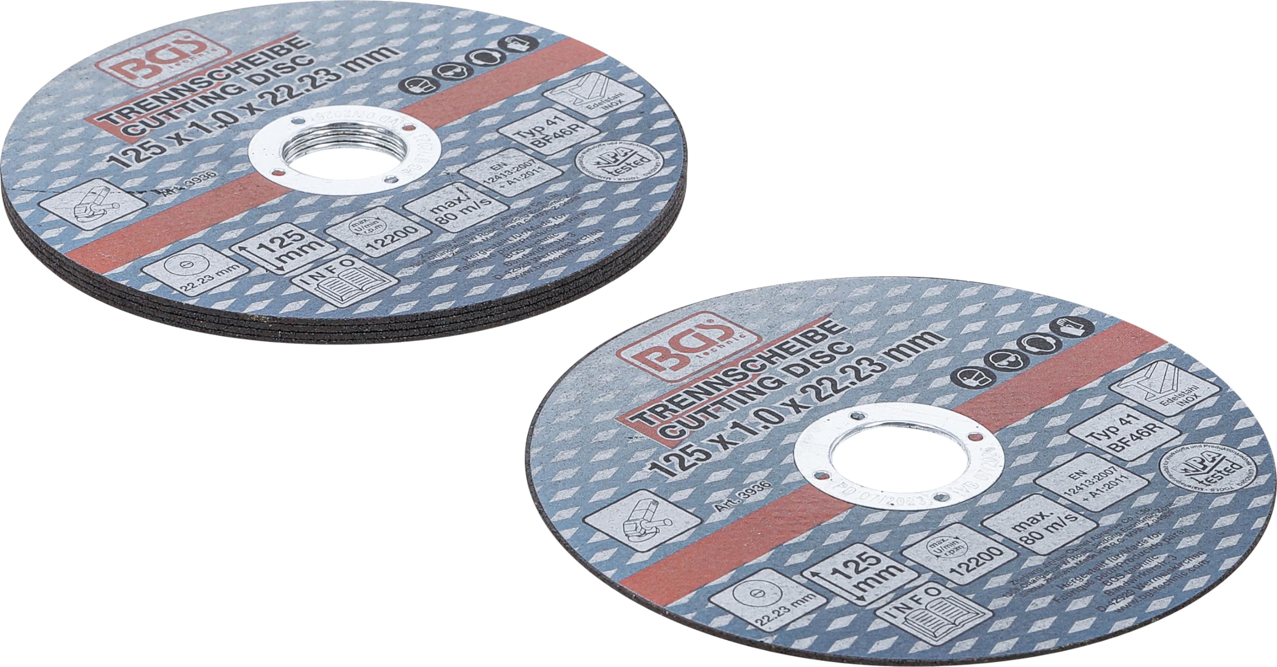 BGS 3936 | Cutting Discs for Stainless Steel | Ø 125 x 1.0 x 22.2 mm | 5 pcs.