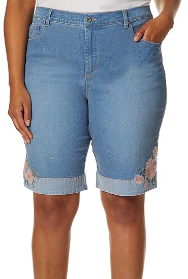 gloria vanderbilt amanda bermuda shorts plus size