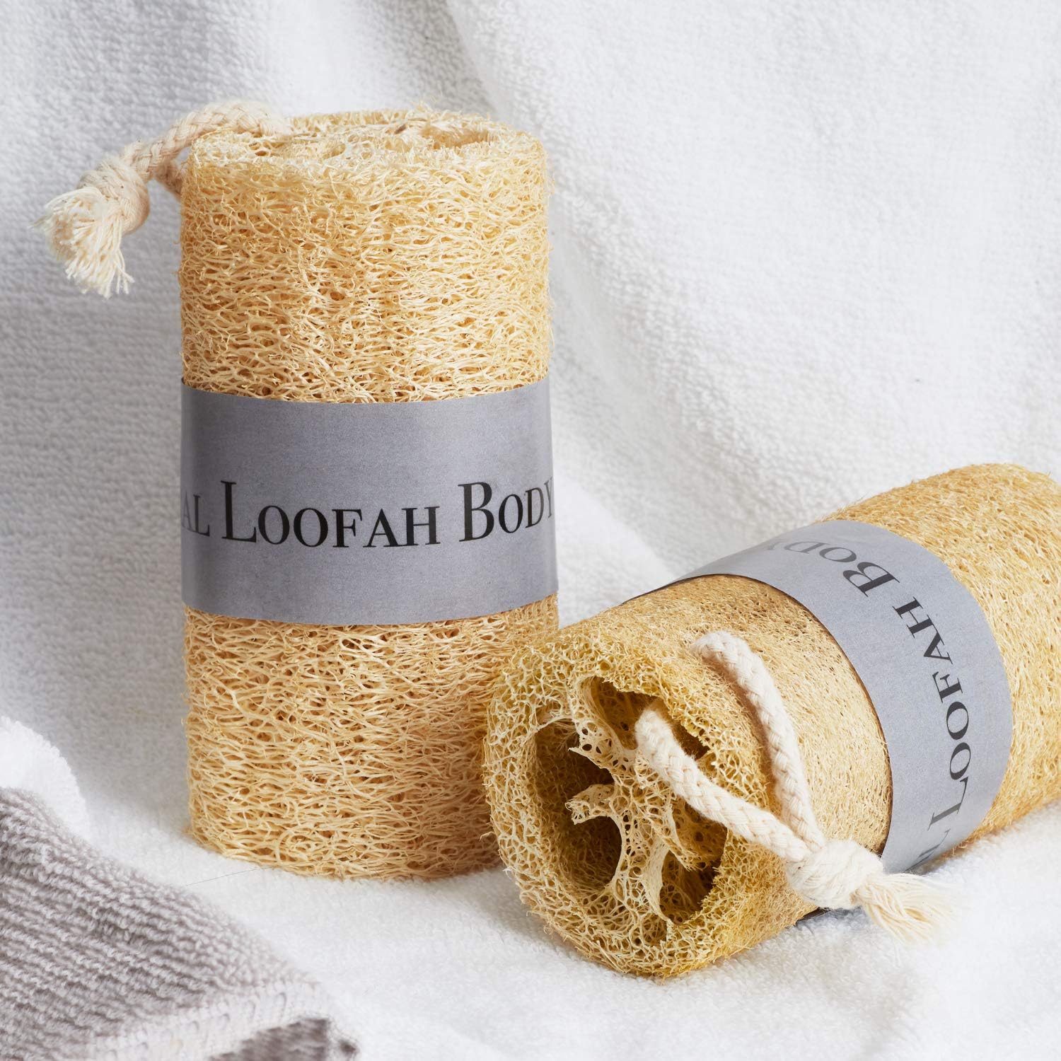 Natural Loofah Sponge Exfoliating Scrubber, Body Shower Bath Luffa Organic Exfoliator Men & Women, 100% Eco-Friendly Loofahs Brush Sponge: Health & Personal Care