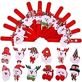 Elcoho 24 Pieces Christmas Slap Bracelets Xmas Slap Bands Party Toys Gifts with Santa Claus Snowman Reindeer Cute Styles for Exchange Gifts or Christmas Party Favor