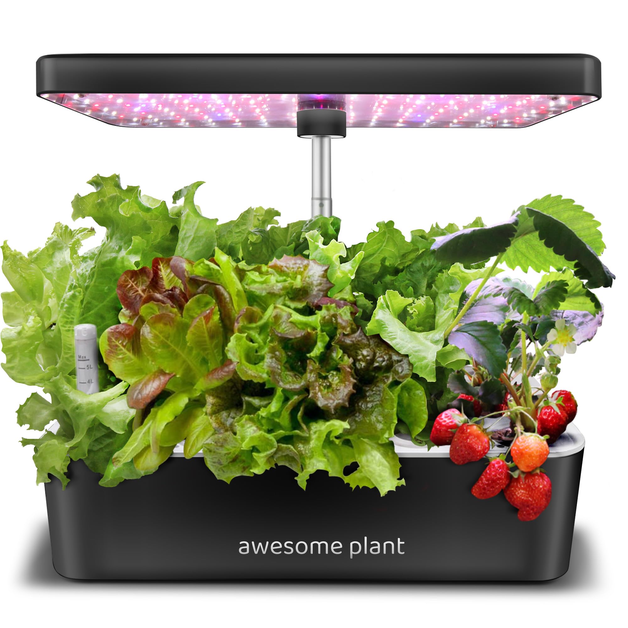 Photo 1 of Awesome Plant 14Pro Hydroponics Growing System Kit (14 Pods), Large Indoor Herb Garden Kit with 5L Watertank, LED Grow Light, Perfect Hydroponic Gardening Gifts, Adjustable Height Up to 18.7", Black