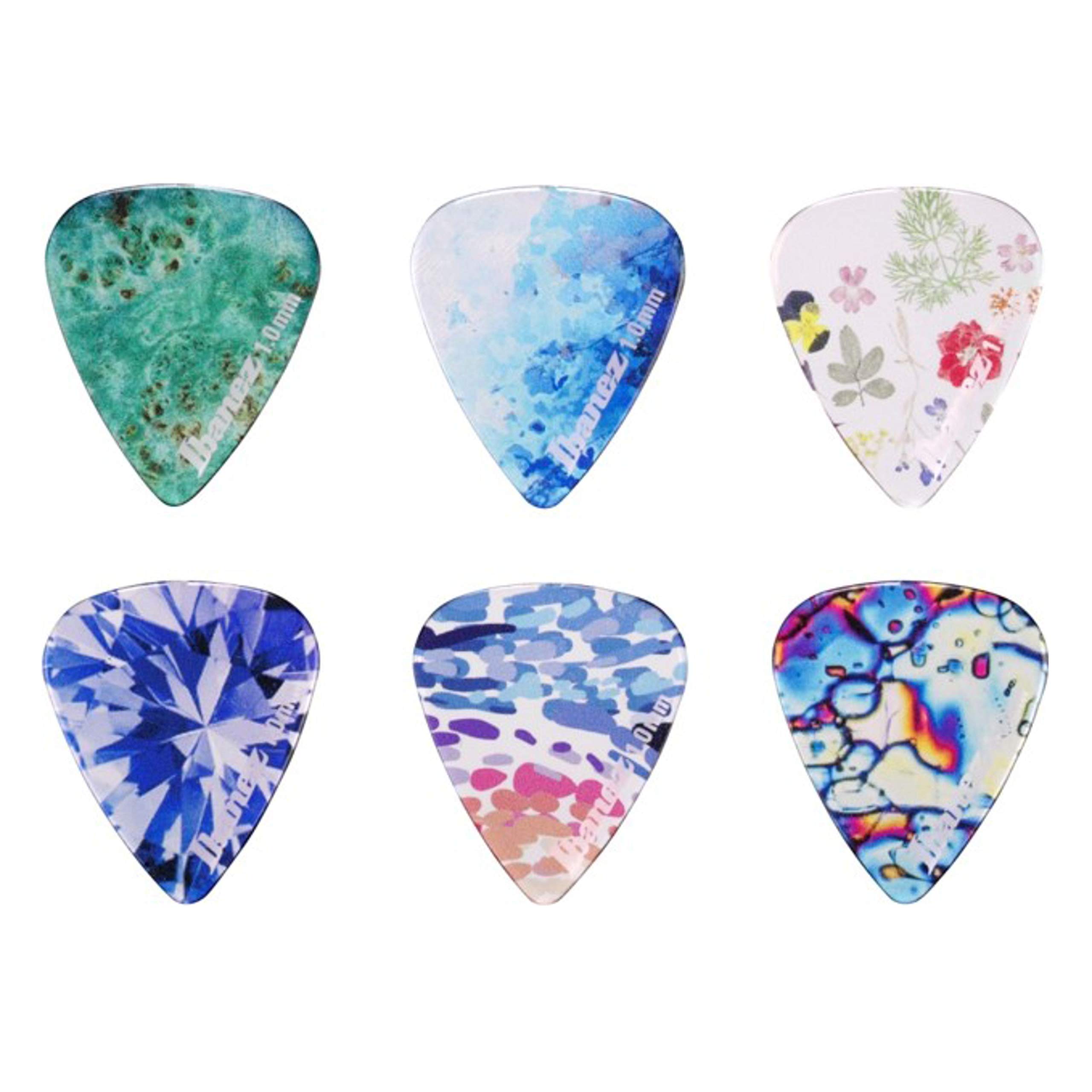 Ibanez PCP14H-C1 Kaleido Guitar Picks – Heavy (1.00mm), 6-Pack, Copolyester Material, Teardrop Shape, Made in Japan