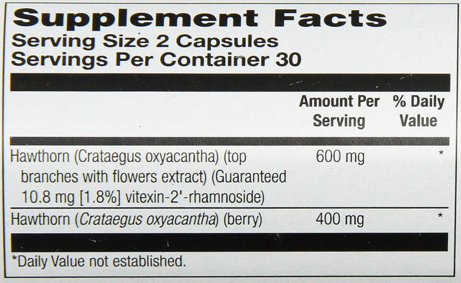 Solaray Hawthorn Two Daily Supplement 300mg | 60 CT: Health & Personal Care