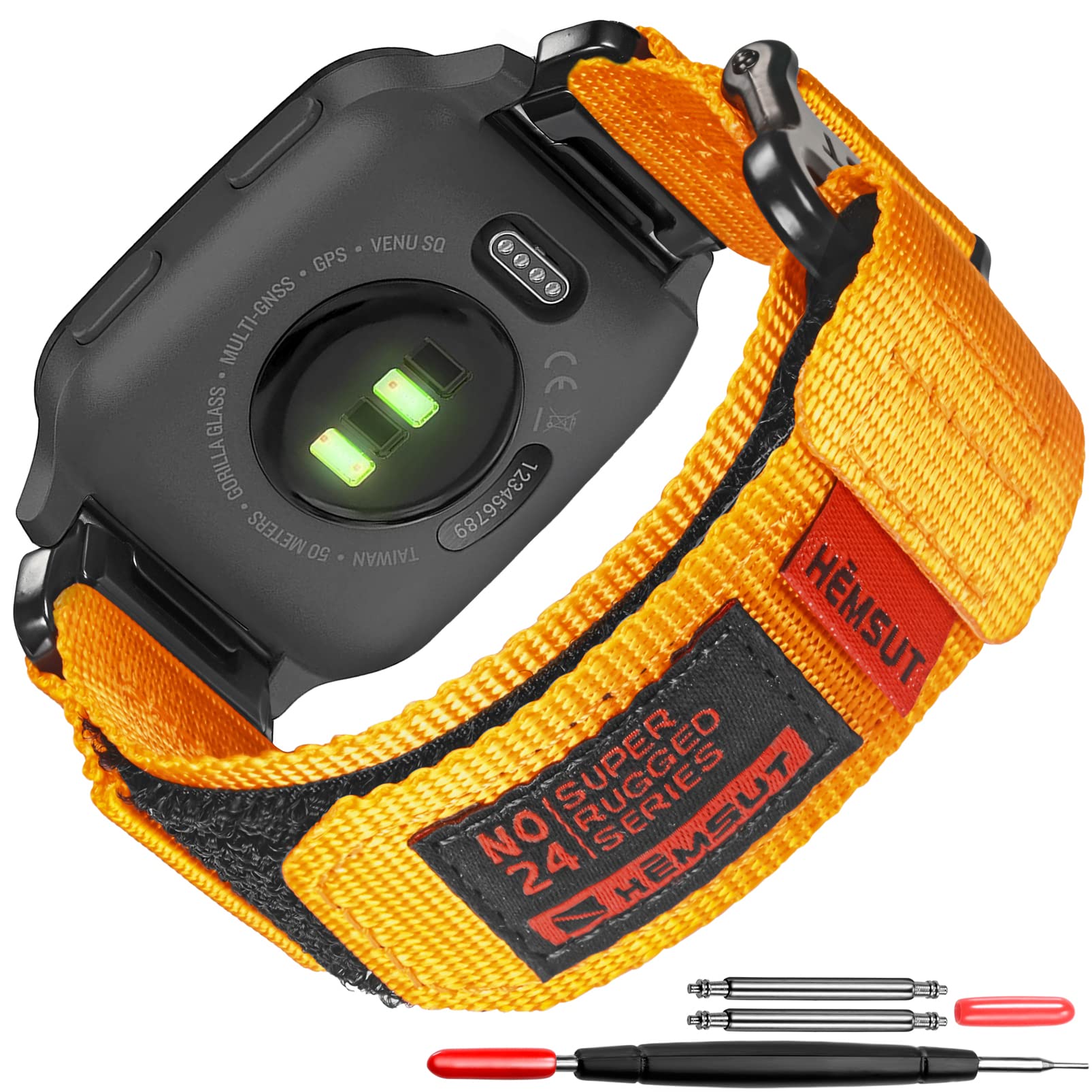 torbollo Compatible for Garmin Watch Band Venu 2 / Venu 3【Venu 2 / Venu 3 Only, Excluding Venu 2S】 Quick Release Pins, Super Rugged Nylon Sports Strap With Woven Loop Design, 22mm Replacement Strap