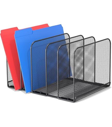 Desktop File Organizer, Mail Organizer, 5 Compartments Office Inclined Desk S