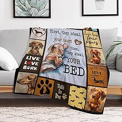 Dog Print Blanket Cute Dachshund Animal Throw