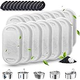 Cat Water Fountain Filters, 24 Pack Cat Fountain Filter Replacement for 67oz/2L & 108oz/3.2L Stainless Steel Pet Water Fountain, 12 Pack Pet Replacement Filters with 12 Sponges