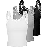 Sintege Women's Lace Patchwork Tank Top Lace Camisole Tank Sleeveless Cami Crop Y2k Tops