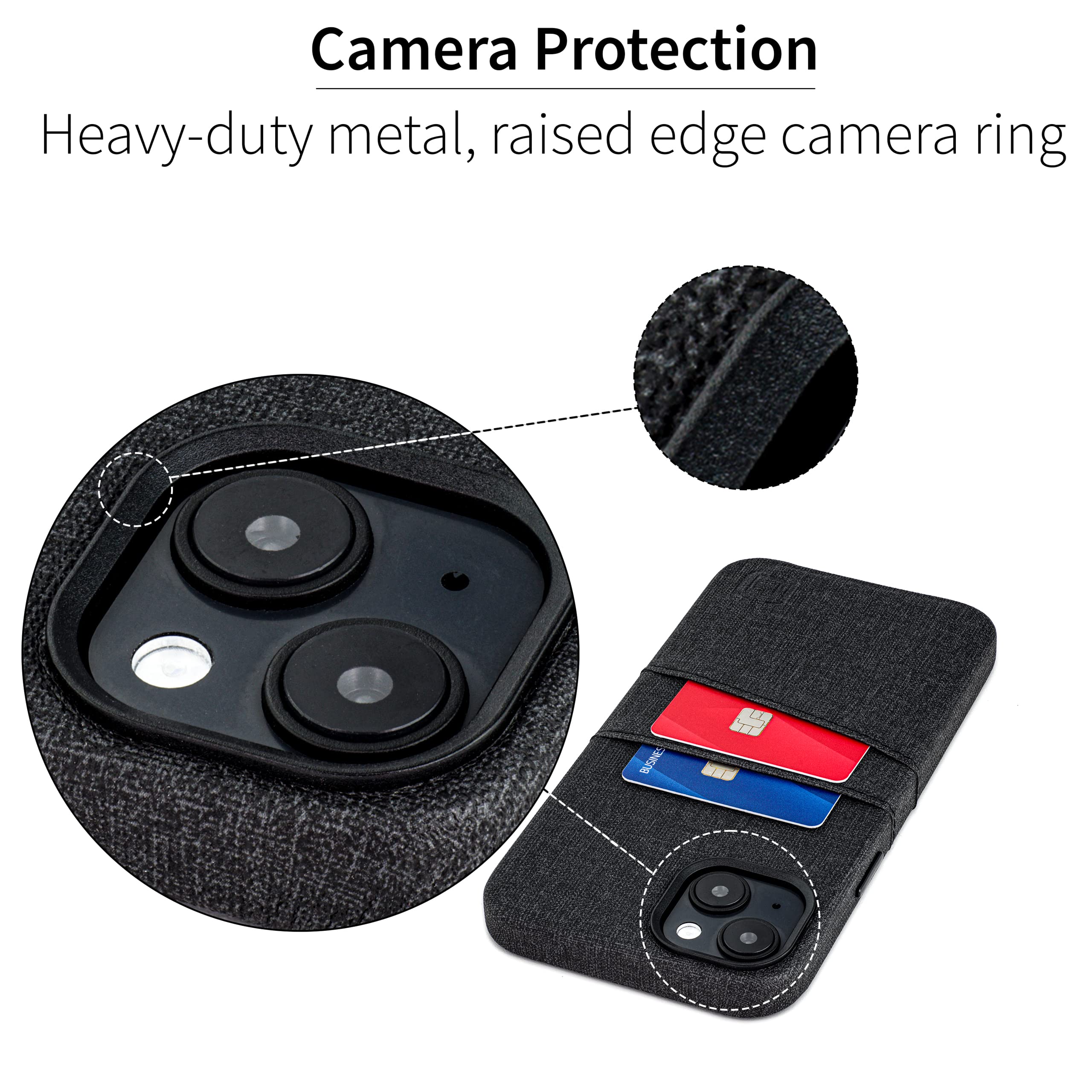 Dockem iPhone 14 Plus Card Case with Built-in Metal