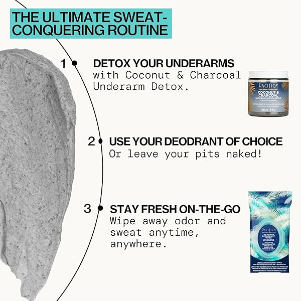 PACIFICA UNDERARM BODY SCRUB – ARMPIT DETOX COCONUT & CHARCOAL DEODORANT– EXFOLIATING & NOURISHING FOR NATURAL DEODORANT USERS – ALUMINUM-FREE & SAFE FOR SENSITIVE SKIN, VEGAN & CRUELTY-FREE, 7 FL OZ