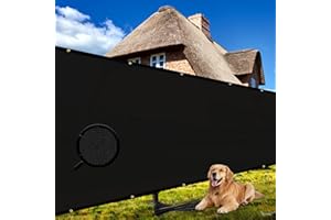 Shade&Beyond 3' X 16' Customized Size Privacy Screen Fence 170 GSM Fencing Mesh Shade Net Cover for Wall Garden Yard Backyard Indoor Outdoor Home Decoration FR03, Black