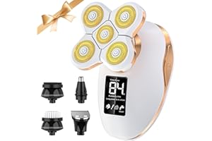 VIMC Electric Razors for Women Legs, 5 in 1 Electric Shaver for Women Private Area - Bikini Trimmer for Body Facial Hair Removal, Wet Dry Use Trimmer Cordless Rechargeable Lady Shaver with LED Display